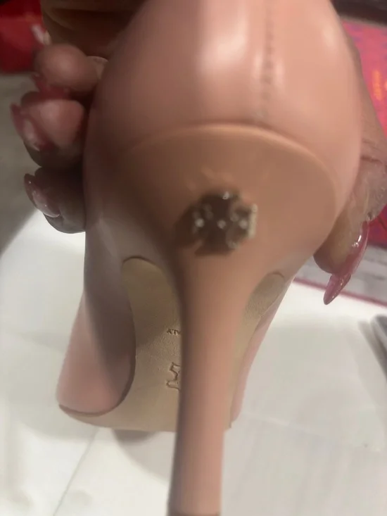 Tory Burch Blush Pink Pointed Pumps with Silver Cap Toe - Picture 8 of 10